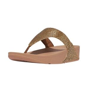 FitFlop Lulu Gold Glitter Womens Sandal Fit Flop